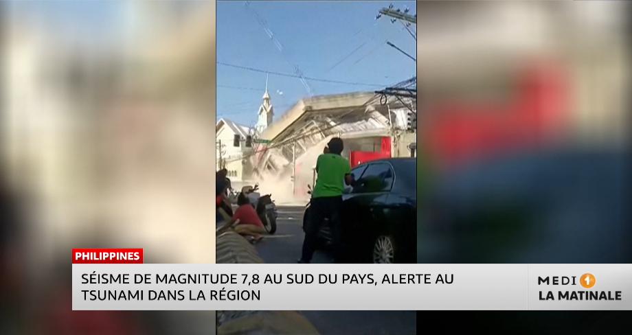 Philippines : Séisme de magnitude 7,8 au sud du pays, alerte au tsunami dans la région