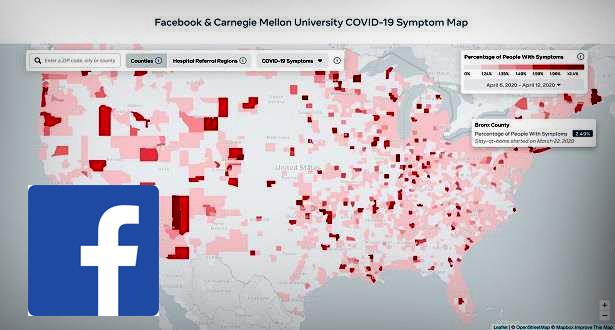 Facebook lance une carte de suivi des cas de Covid-19 aux Etats-Unis