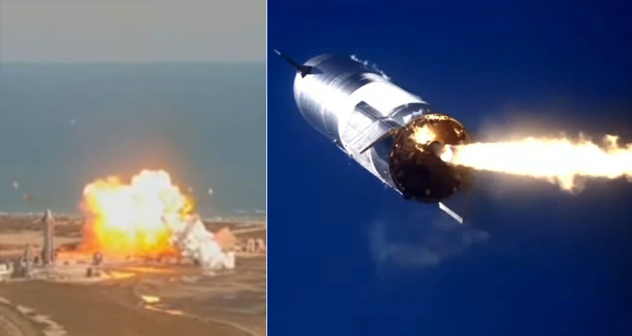 انفجار نموذج أولي من صاروخ سبايس-إكس الفضائي لدى هبوطه