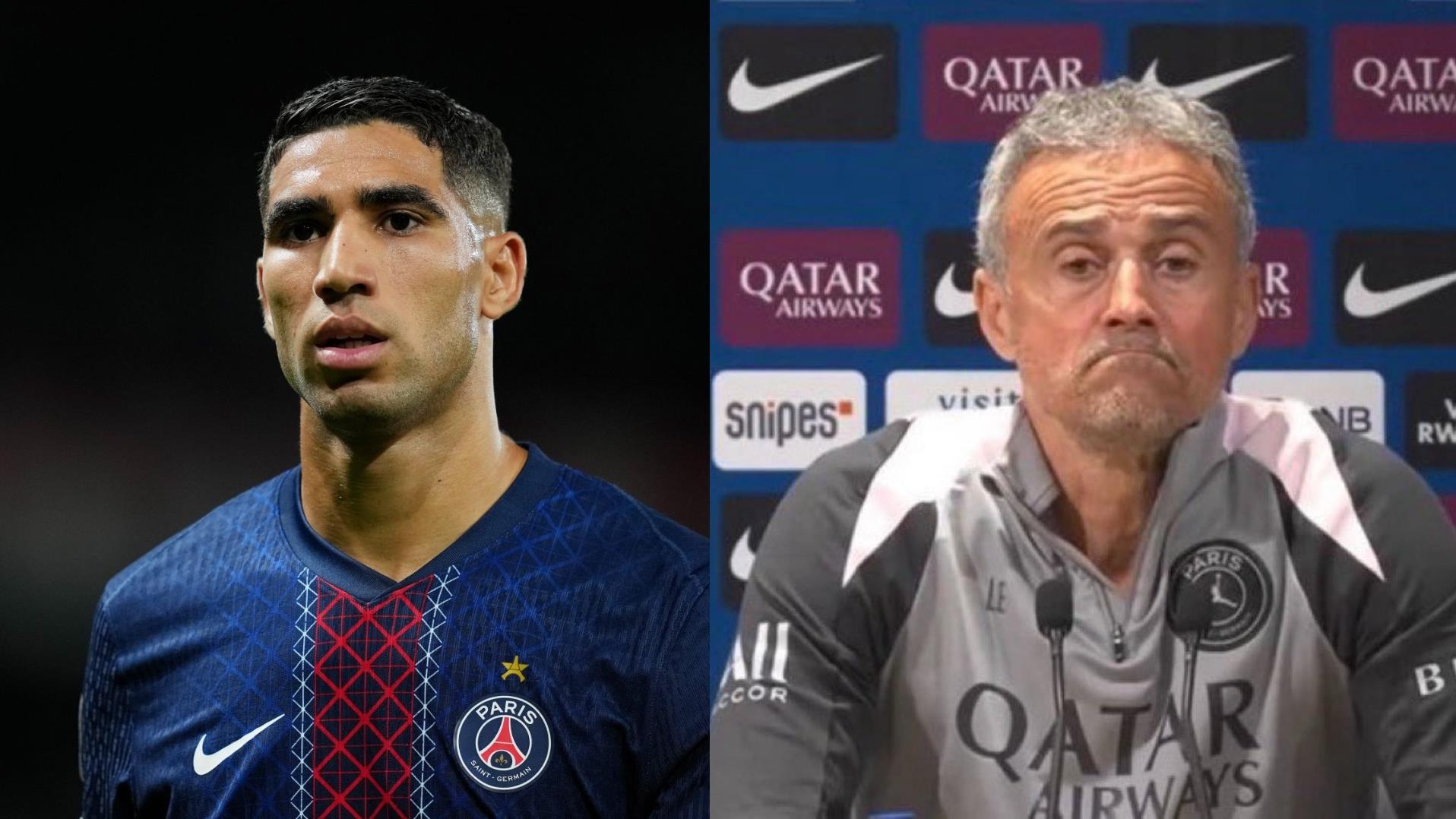 حكيمي بين الإصابة والطرد .. لويس إنريكي يكشف التفاصيل