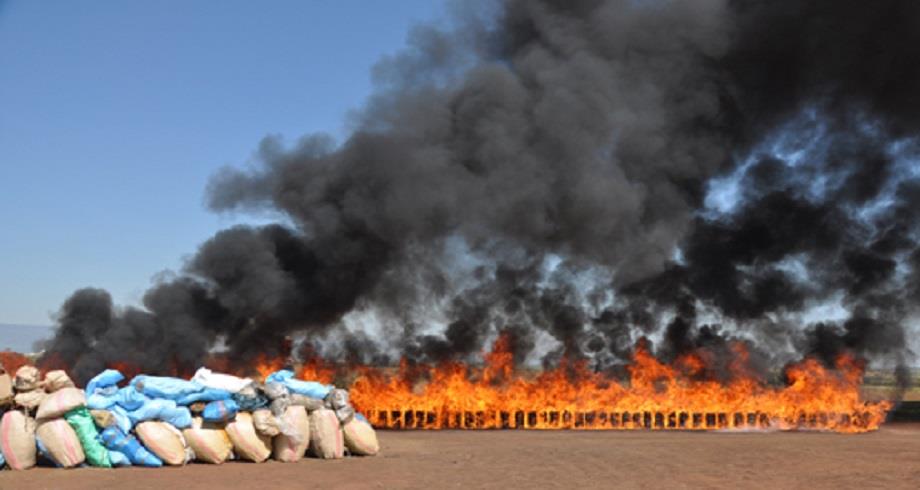 Destruction par incinération d'une importante quantité de drogues à Kénitra