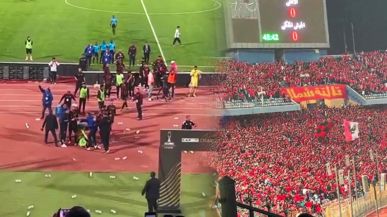 فيديو .. جماهير الأهلي تعتدي على لاعبي الجيش الملكي