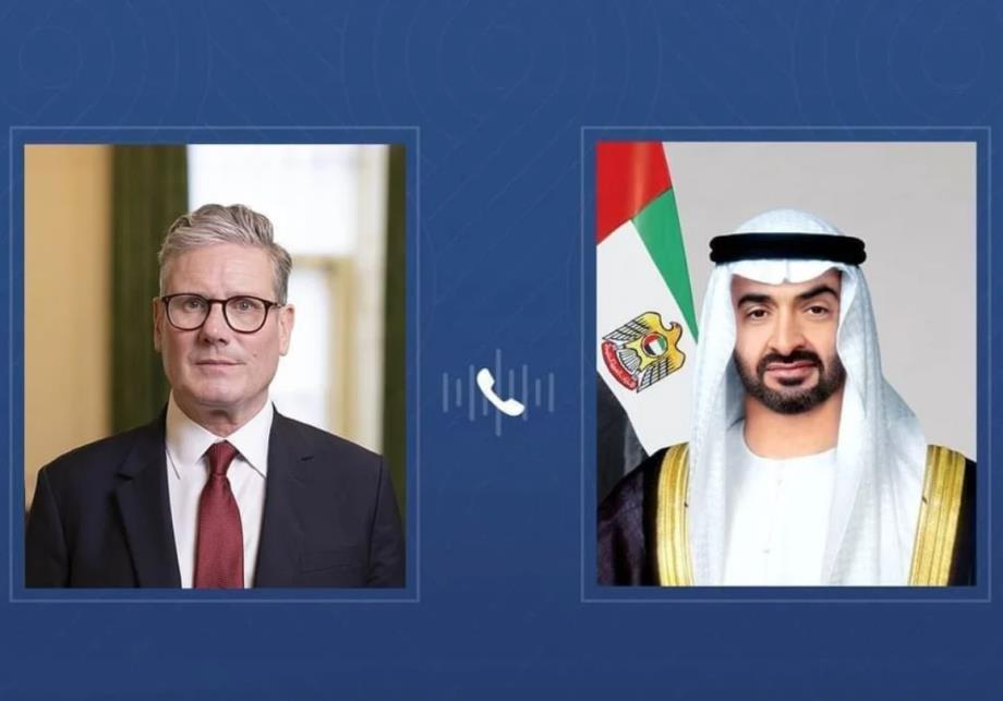 الرئيس الإماراتي ورئيس الوزراء البريطاني يبحثان التطورات التي تشهدها المنطقة