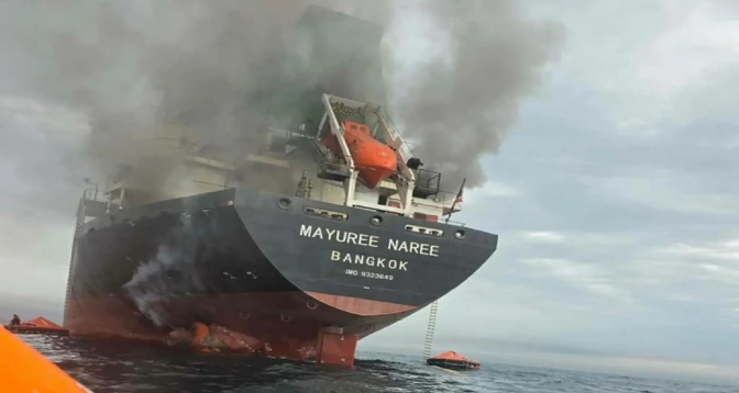 تعرّض سفينة شحن تايلاندية لهجوم قرب مضيق هرمز