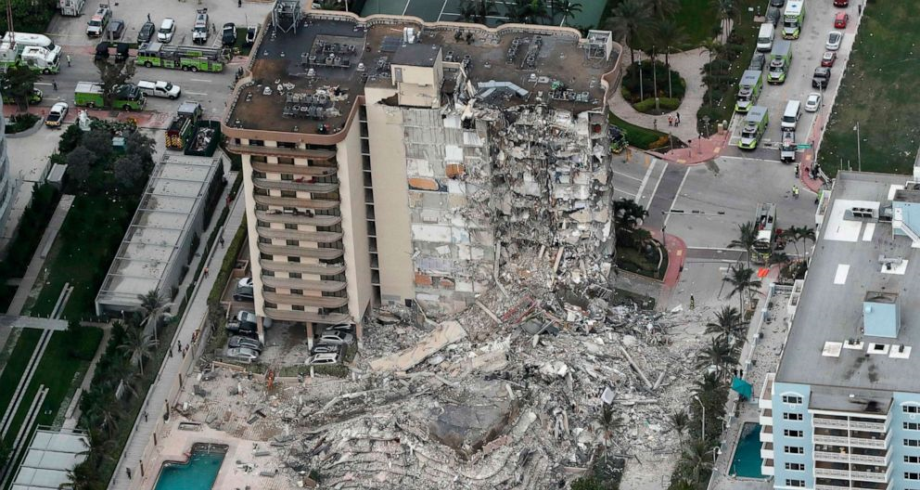 قتيل و99 مفقودا في انهيار جزئي لمبنى في فلوريدا
