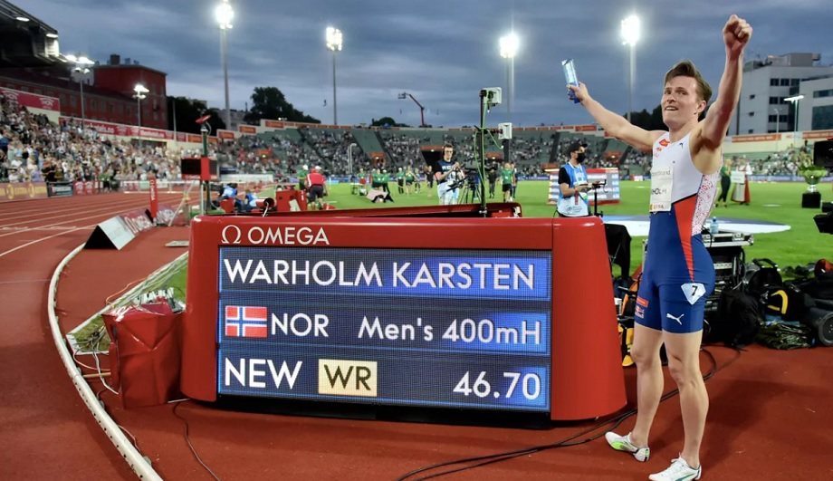 Le Norvégien Karsten Warholm bat le record du monde du 400 m haies