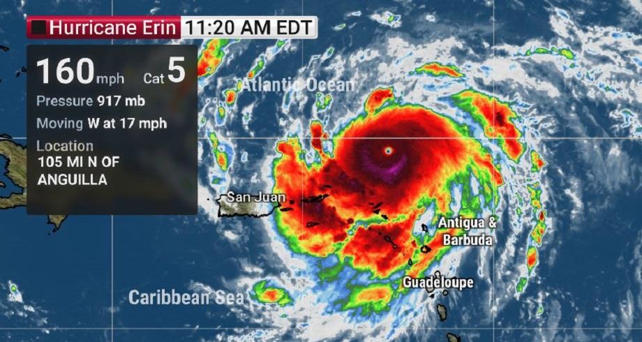 Erin se transforme en ouragan de catégorie 5