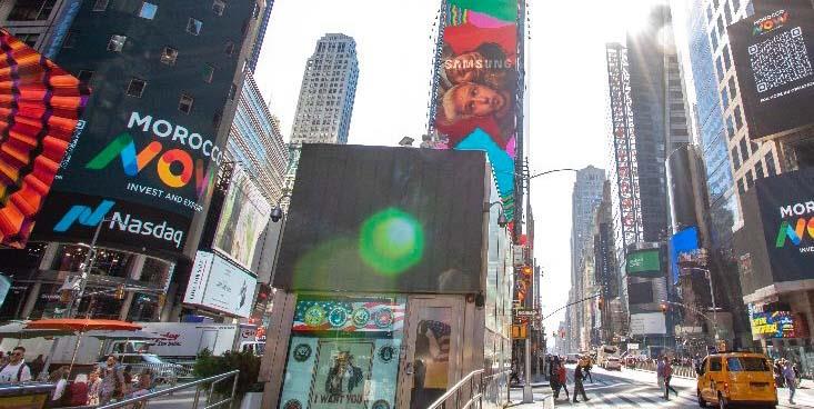 La marque "Morocco Now" sur les mûrs de la mythique place new-yorkaise "Time Square"