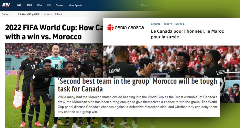 Qatar 2022 : ce que pensent les médias canadiens du match Maroc - Canada