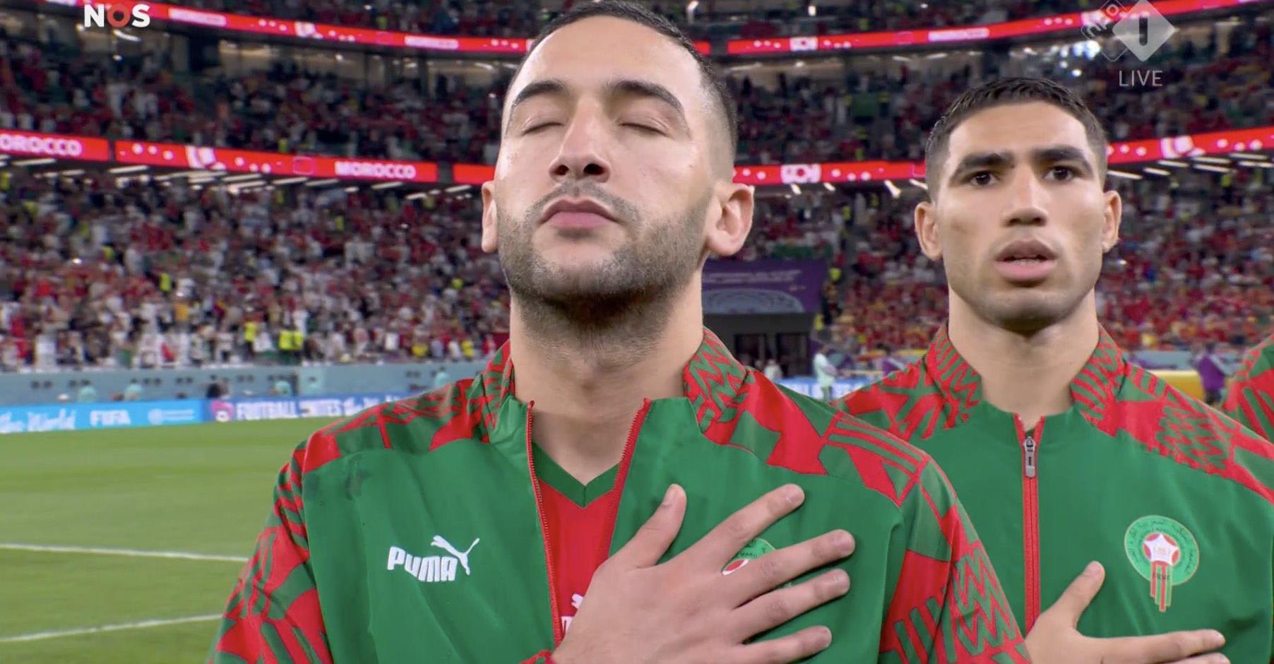 مباراة المغرب إسبانيا .. لحظة عزف النشيد الوطني بملعب المدينة التعليمية